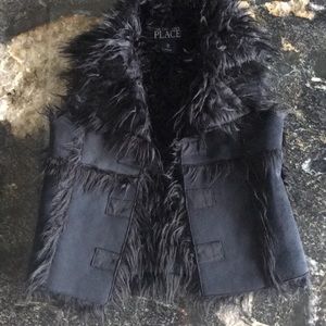 Children’s Place Black Furry Vest